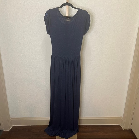 Matilda Jane Dress Viscose jersey blend extra long length Navy Small - Picture 9 of 9